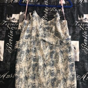 White and blue spaghetti strap dress